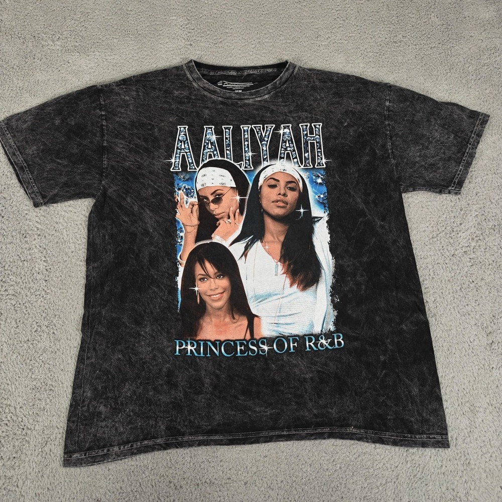 Aaliyah Shirt Mens Medium Princess Of R&B Graphic‎ Music Hip Hop Tee T-Shirt